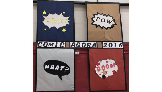 Ratioform decora con cajas de cartón el Festival de Agora International School Barcelona